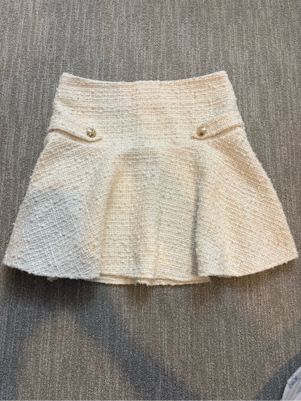 H&M white Bouclé skirt